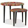 Table basse 2 pcs Détails tissés chindi Multicolore 