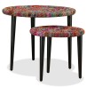 Table basse 2 pcs Détails tissés chindi Multicolore 