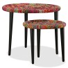Table basse 2 pcs Détails tissés chindi Multicolore 