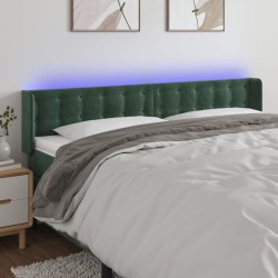 Tête de lit à LED Vert foncé 163x16x78/88 cm Velours 