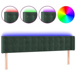 Tête de lit à LED Vert foncé 163x16x78/88 cm Velours 