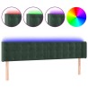 Tête de lit à LED Vert foncé 163x16x78/88 cm Velours 