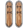 Porte-manteaux muraux et 4 crochets 2 pcs bois massif d'acacia 