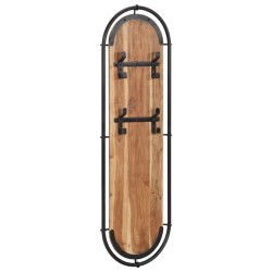 Porte-manteaux muraux et 4 crochets 2 pcs bois massif d'acacia 