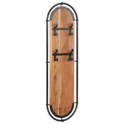 Porte-manteaux muraux et 4 crochets 2 pcs bois massif d'acacia 
