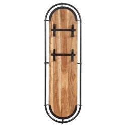 Porte-manteaux muraux et 4 crochets 2 pcs bois massif d'acacia 