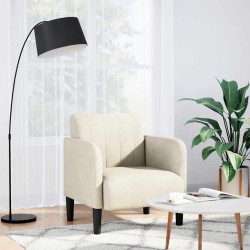 Fauteuil avec accoudoirs crème 54 cm velours 