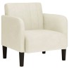 Fauteuil avec accoudoirs crème 54 cm velours 