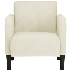 Fauteuil avec accoudoirs crème 54 cm velours 