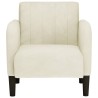 Fauteuil avec accoudoirs crème 54 cm velours 