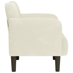Fauteuil avec accoudoirs crème 54 cm velours 
