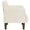 Fauteuil avec accoudoirs crème 54 cm velours 