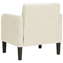 Fauteuil avec accoudoirs crème 54 cm velours 
