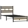 Cadre de lit en métal sans matelas chêne sonoma 107x203 cm 