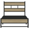 Cadre de lit en métal sans matelas chêne sonoma 107x203 cm 