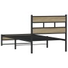Cadre de lit en métal sans matelas chêne sonoma 107x203 cm 