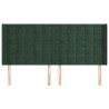 Tête de lit avec oreilles Vert foncé 163x16x118/128 cm Velours 