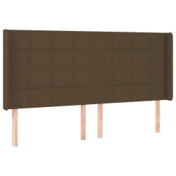 Tête de lit à LED Marron foncé 203x16x118/128 cm Tissu 