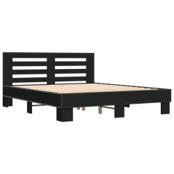 Cadre de lit sans matelas noir 160x200 cm 