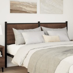 Tête de lit chêne marron 135 cm bois d'ingénierie et acier 