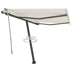 Auvent manuel rétractable sur pied 300x250 cm Crème 