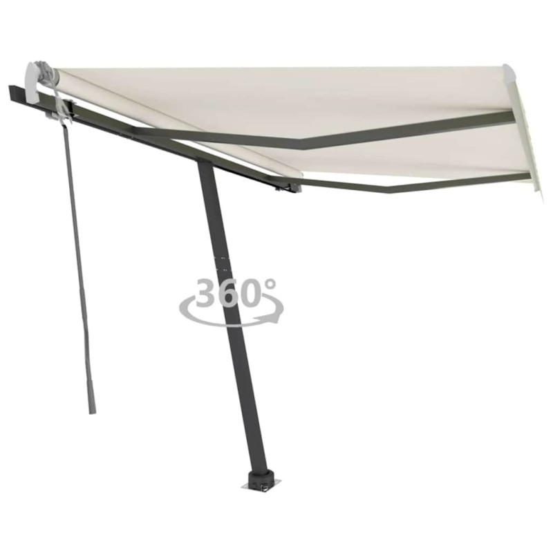 Auvent manuel rétractable sur pied 300x250 cm Crème Auvent manuel rétractable sur pied 300x250 cm Crème