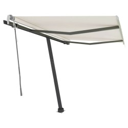 Auvent manuel rétractable sur pied 300x250 cm Crème 