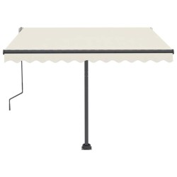 Auvent manuel rétractable sur pied 300x250 cm Crème 