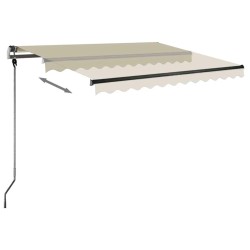 Auvent manuel rétractable sur pied 300x250 cm Crème 