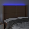 Tête de lit à LED Marron 147x16x118/128 cm Similicuir 