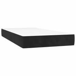 Matelas de lit à ressorts ensachés noir 100x210x20 cm velours 