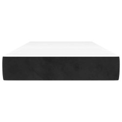 Matelas de lit à ressorts ensachés noir 100x210x20 cm velours 