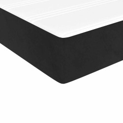 Matelas de lit à ressorts ensachés noir 100x210x20 cm velours 
