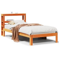 Cadre de lit sans matelas cire marron 90x190 cm bois pin massif 