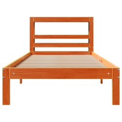 Cadre de lit sans matelas cire marron 90x190 cm bois pin massif 