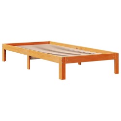 Cadre de lit sans matelas cire marron 90x190 cm bois pin massif 