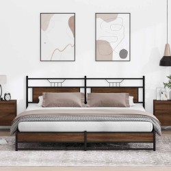 Cadre de lit en métal sans matelas chêne marron 200x200 cm 