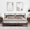 Cadre de lit en métal sans matelas chêne marron 200x200 cm 