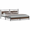 Cadre de lit en métal sans matelas chêne marron 200x200 cm 