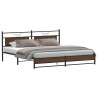 Cadre de lit en métal sans matelas chêne marron 200x200 cm 