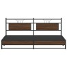 Cadre de lit en métal sans matelas chêne marron 200x200 cm 