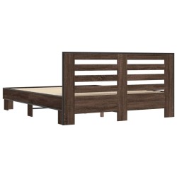 Cadre de lit sans matelas chêne marron 160x200 cm 