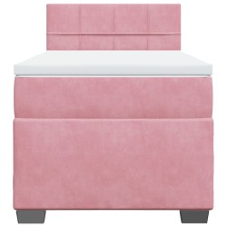 Sommier à lattes de lit avec matelas Rose 100x200 cm Velours 