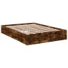 Cadre de lit avec tiroirs sans matelas chêne fumé 140x190 cm 