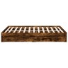 Cadre de lit avec tiroirs sans matelas chêne fumé 140x190 cm 
