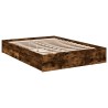 Cadre de lit avec tiroirs sans matelas chêne fumé 140x190 cm 