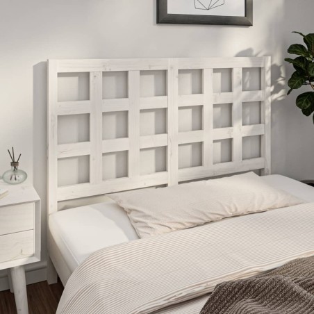 Tête de lit blanc 140,5x4x100 cm bois massif de pin 