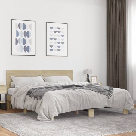 Cadre de lit sans matelas chêne sonoma 180x200 cm 