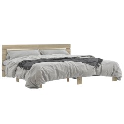 Cadre de lit sans matelas chêne sonoma 180x200 cm 