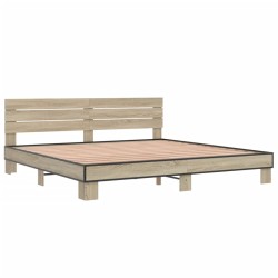 Cadre de lit sans matelas chêne sonoma 180x200 cm 
